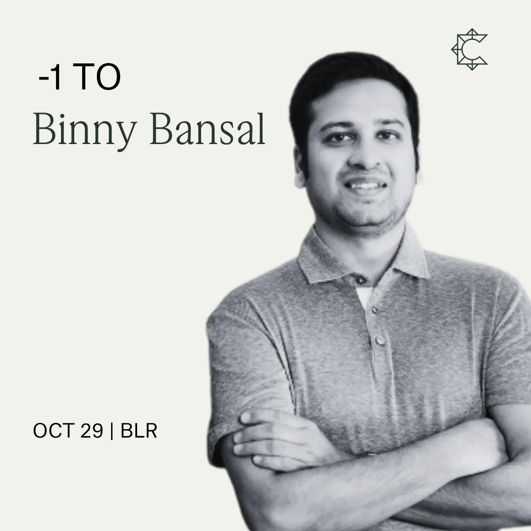 -1 to Binny Bansal | South Park Commons (BLR)