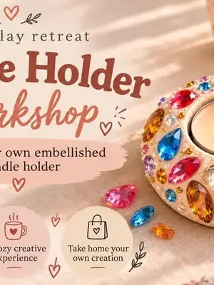 Clay Candle Holder Making Workshop poster