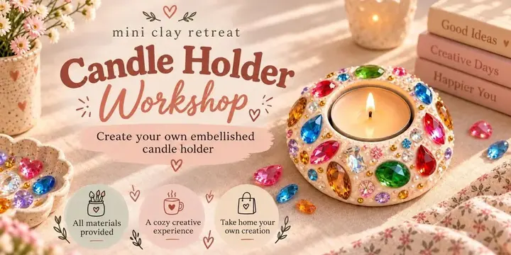 Clay Candle Holder Making Workshop poster