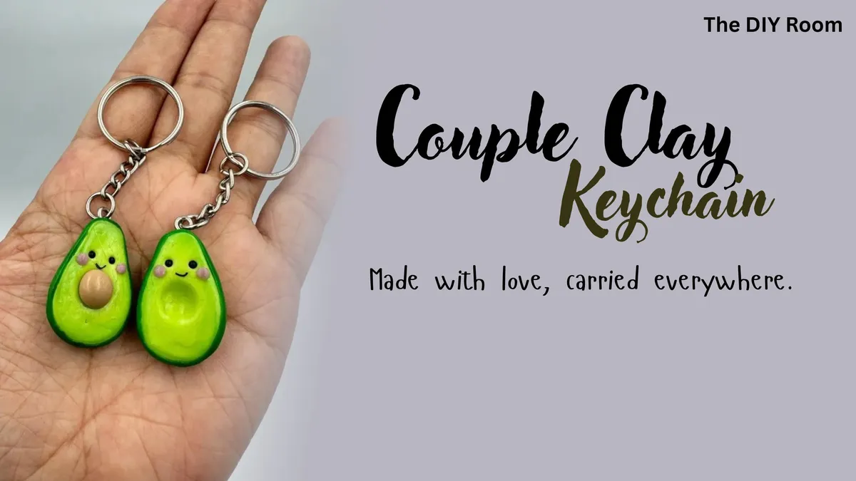 Couple Clay Keychain