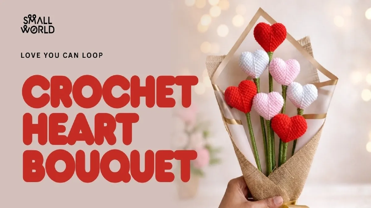 Crochet Heart Bouquet