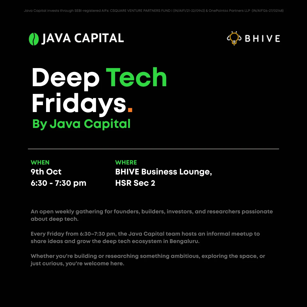 Deep-Tech Fridays by Java Capital