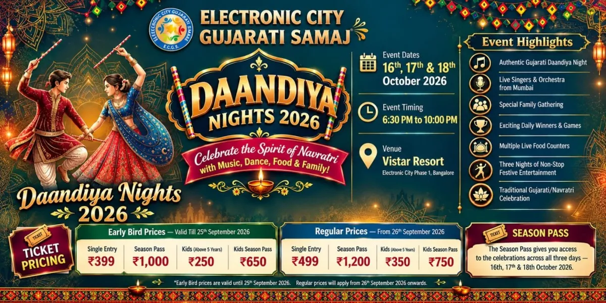 Electronic City Gujarati Samaj Daandiya Nights 2026
