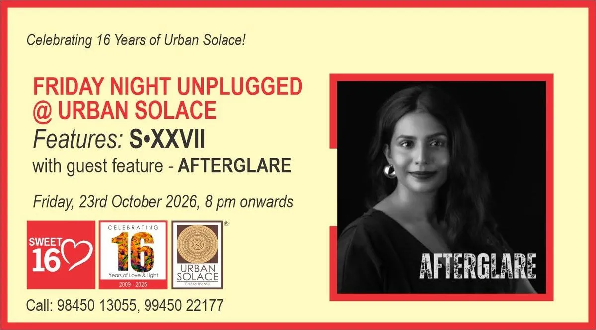 Friday Night Unplugged @ Urban Solace features S•XXVII with guest feature AFTERGLARE