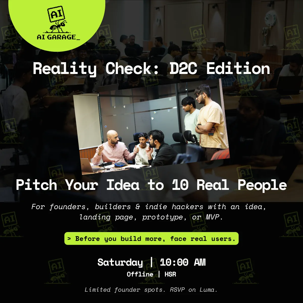 Reality Check: Pitch Your Idea to 10 Real People (D2C Edition)