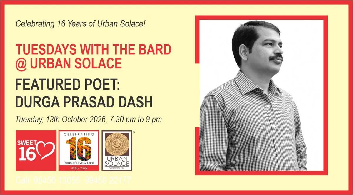 Tuesdays with the Bard @ Urban Solace features Durga Prasad Dash poster