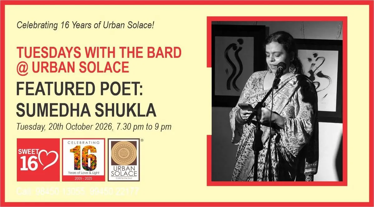 Tuesdays with the Bard @ Urban Solace features Sumedha Shukla